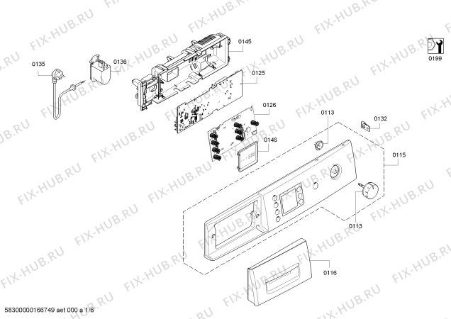 Схема №6 WAE284W3 Bosch Maxx 7 Winner с изображением Ручка для стиралки Bosch 00653588