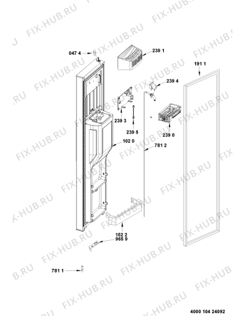 Взрыв-схема холодильника Whirlpool WSP5596 A+X - Схема узла