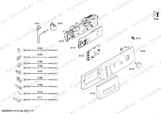 Схема №4 WAE18161SG с изображением Ручка для стиральной машины Bosch 00656154