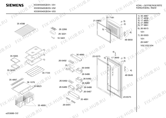 Взрыв-схема холодильника Siemens KS39V640GB - Схема узла 02