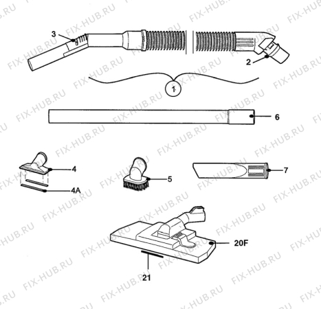 Взрыв-схема пылесоса Hugin HN3400 - Схема узла L10 Hose B