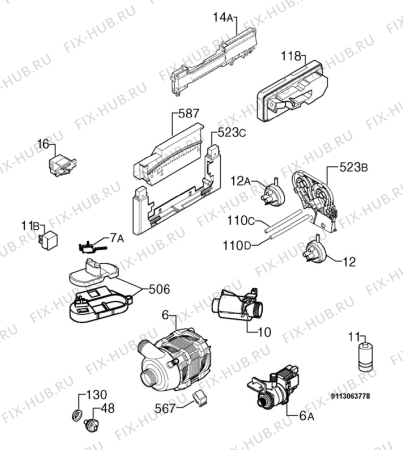 Взрыв-схема посудомоечной машины Privileg 00357521_11245 - Схема узла Electrical equipment 268