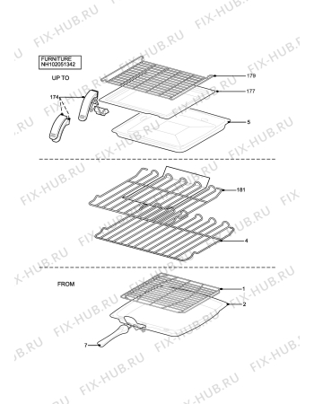 Взрыв-схема плиты (духовки) Parkinson Cowan SIG330WL (SONATA) - Схема узла H10 Furniture
