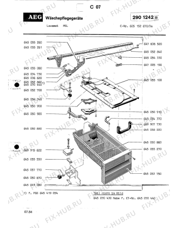 Взрыв-схема посудомоечной машины Aeg LAVMSL - Схема узла Section7
