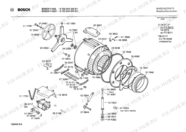 Схема №4 0722044605 V6321 с изображением Панель управления для стиралки Bosch 00117608