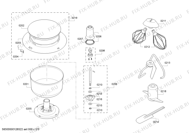 Схема №3 MUM6N16R1 universal plus с изображением Нижняя часть корпуса для кухонного комбайна Bosch 00669502