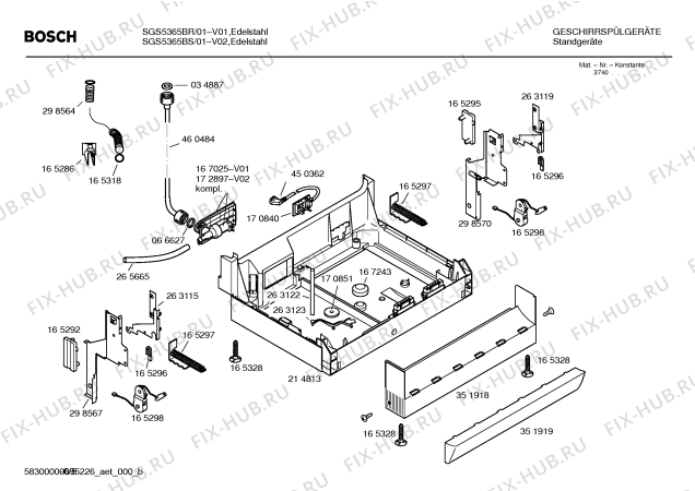 Взрыв-схема посудомоечной машины Bosch SGS5365BR - Схема узла 05