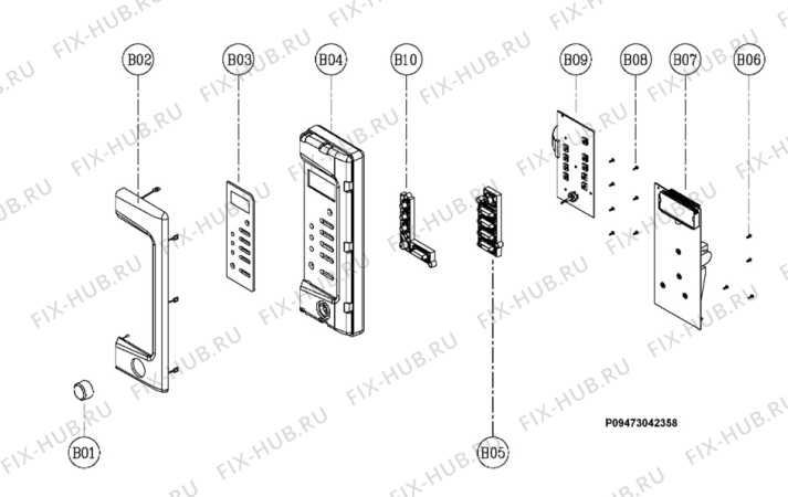 Взрыв-схема микроволновой печи Rex Electrolux FM305EVCX - Схема узла Section 2