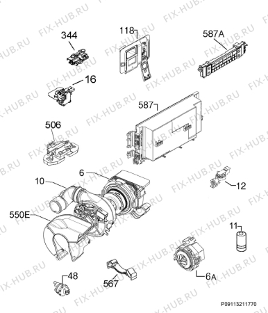 Схема №7 F67739IM0P с изображением Блок управления для электропосудомоечной машины Aeg 973911424384007