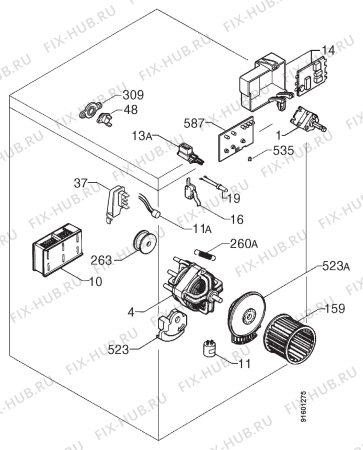 Взрыв-схема стиральной машины Privileg 056118 1 - Схема узла Electrical equipment 268