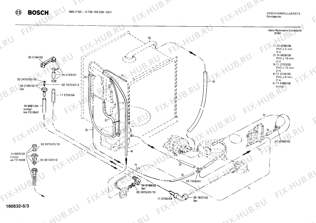 Взрыв-схема посудомоечной машины Bosch 0730103526 SMS2100 - Схема узла 03