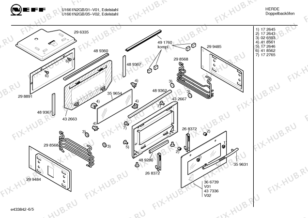 Схема №6 U1661N2GB с изображением Панель управления для плиты (духовки) Bosch 00437331