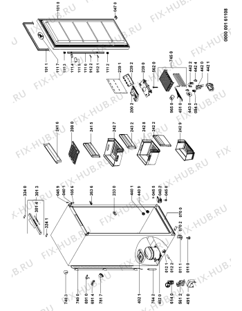Схема №1 WVF 307 IX с изображением Корпусная деталь для холодильной камеры Whirlpool 480132100598