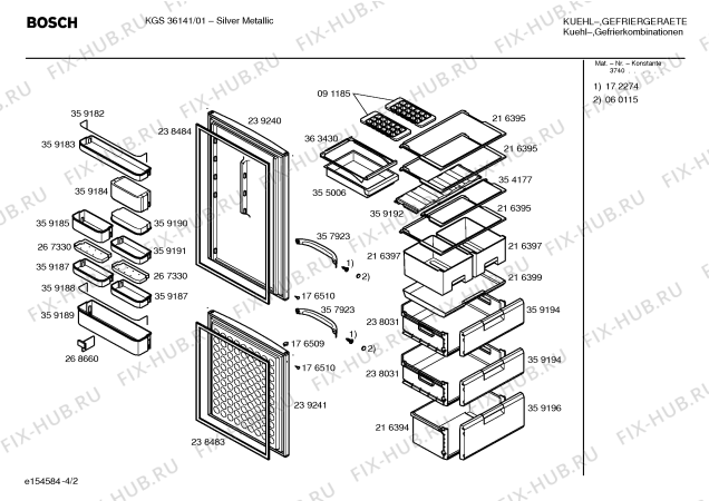 Схема №4 KGS36141 с изображением Панель управления для холодильника Bosch 00219778