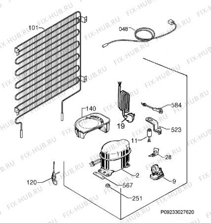 Взрыв-схема холодильника Aeg Electrolux SKS88809F0 - Схема узла Cooling system 017