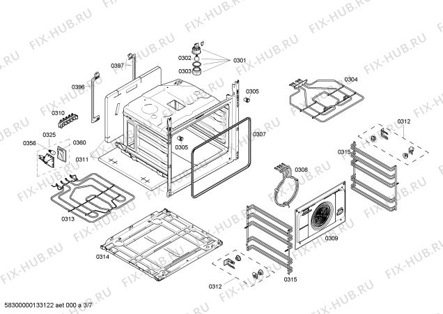 Схема №7 HLN448020S с изображением Стеклокерамика для плиты (духовки) Bosch 00681011