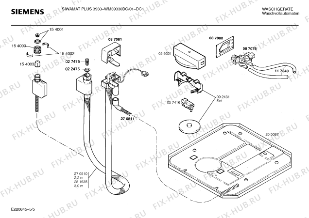 Схема №5 WM39330DC SIWAMAT PLUS 3933 с изображением Панель для стиралки Siemens 00285482