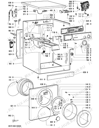 Схема №2 AWM 5080 с изображением Обшивка для стиралки Whirlpool 481245319977