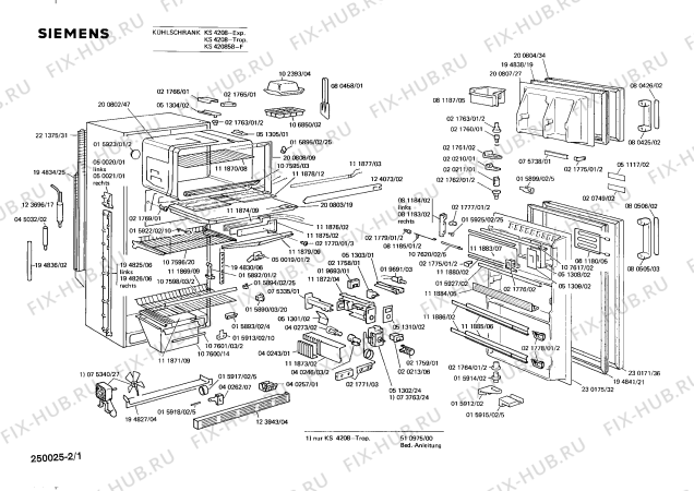 Схема №2 KS4208 с изображением Контейнер для холодильной камеры Siemens 00081187