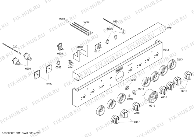 Схема №8 PDR366ZS с изображением Панель управления для плиты (духовки) Bosch 00489177