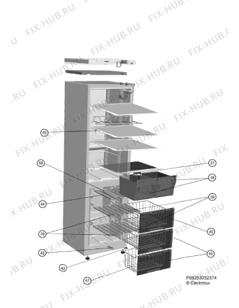 Взрыв-схема холодильника Electrolux ERB27000W - Схема узла Housing, inner