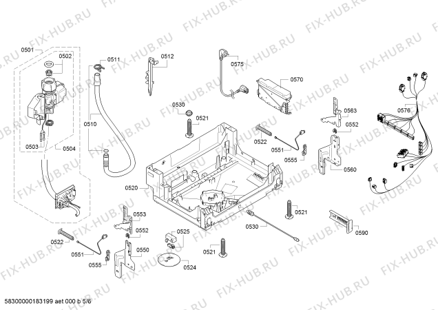 Взрыв-схема посудомоечной машины Bosch SMI53L86EU SuperSilence - Схема узла 05