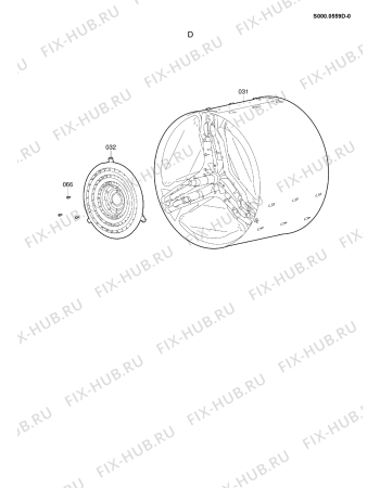 Схема №7 WA 6980 RE BK с изображением Гидрошланг для стиралки Whirlpool 480111104826