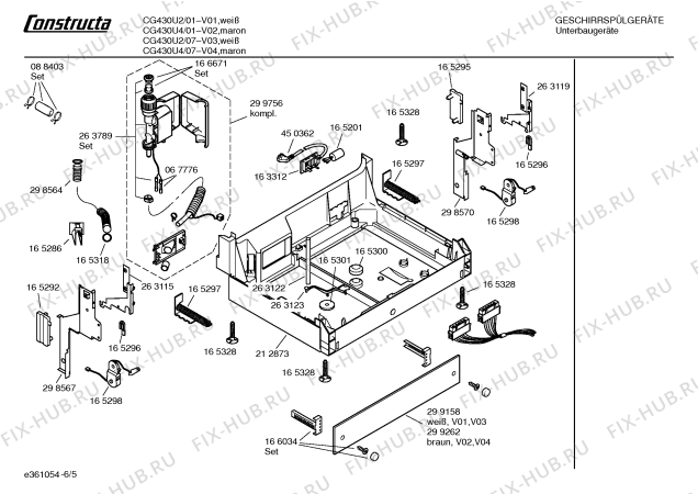 Взрыв-схема посудомоечной машины Constructa CG430U4 - Схема узла 05