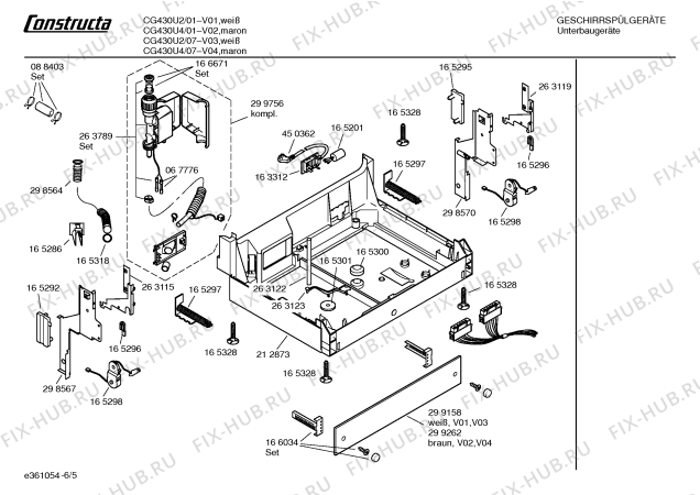 Взрыв-схема посудомоечной машины Constructa CG430U2 - Схема узла 05