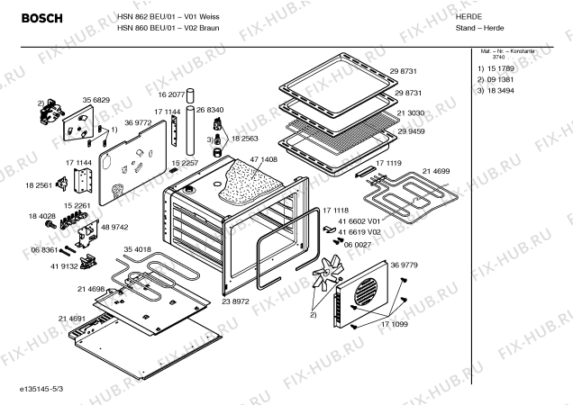 Взрыв-схема плиты (духовки) Bosch HSN862BEU - Схема узла 03