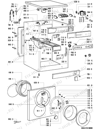 Схема №2 AWM 308 с изображением Клавиша для стиралки Whirlpool 481941029008