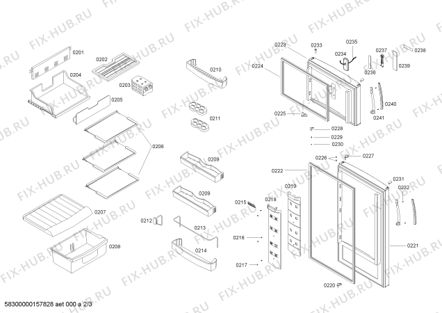 Взрыв-схема холодильника Bosch KSU337254E REF BL BOSCH KSU33 VALUE ADDED 220V/50HZ CHILE - Схема узла 02