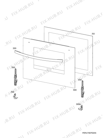 Взрыв-схема плиты (духовки) Zanussi ZCG612J1XA G60X60 AV - Схема узла Door