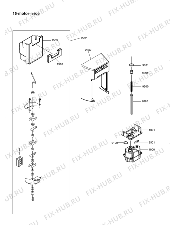 Схема №10 WSX5172 N с изображением Винтик для холодильника Whirlpool 482000014154