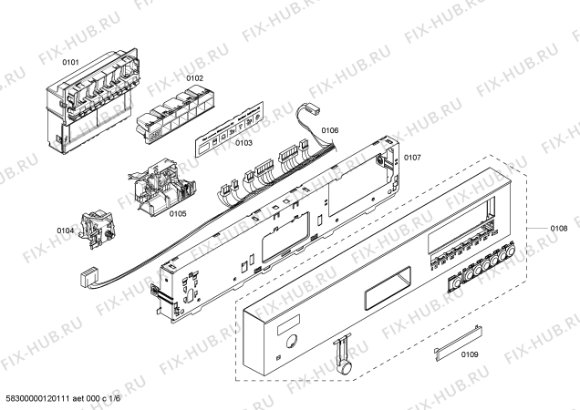 Схема №6 S35KMK15UC Kenmore Elite с изображением Панель управления для посудомойки Bosch 00242212