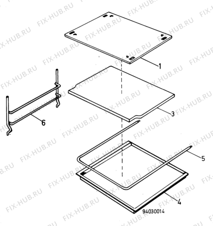 Взрыв-схема комплектующей Zanussi ZS55 - Схема узла H10 Oven Cavity (small)