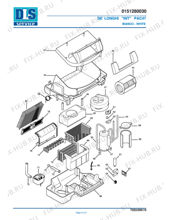 Схема №2 PAC 47 Bianco с изображением Панель для сплит-системы DELONGHI 5951006400