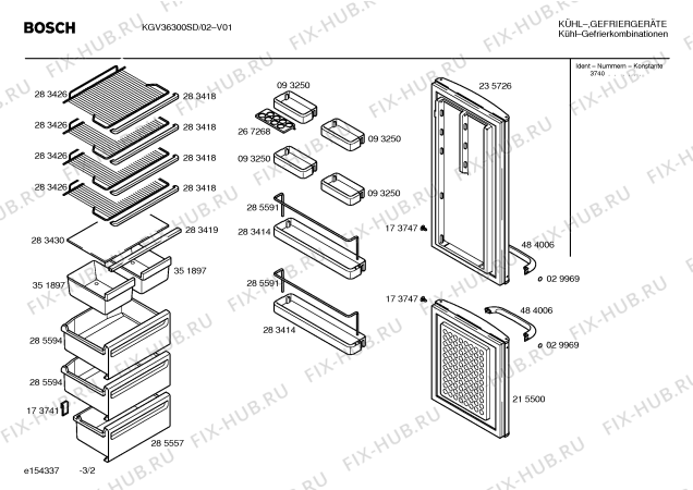 Схема №3 KGV36305 с изображением Инструкция по установке/монтажу для холодильной камеры Bosch 00581163