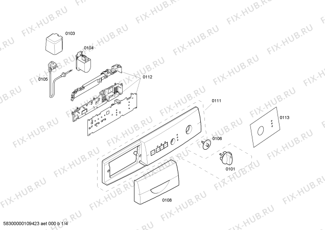 Схема №4 WFC1264IT BOSCH Maxx 4 WFC 1264 с изображением Панель управления для стиральной машины Bosch 00444859