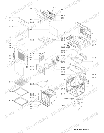 Схема №1 AKZM8480IX (F101253) с изображением Обшивка для духового шкафа Indesit C00515149