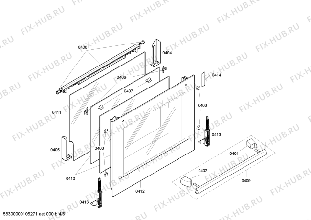 Взрыв-схема плиты (духовки) Bosch HBN560550A - Схема узла 04