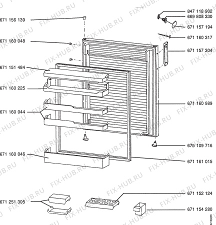 Взрыв-схема холодильника Aeg OEKO S.1542-1TK - Схема узла Section 2