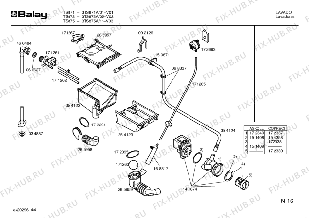 Схема №4 3TS875A TS875 с изображением Инструкция по установке и эксплуатации для стиралки Bosch 00528280