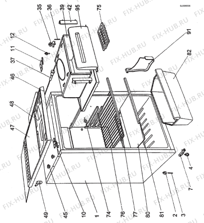 Взрыв-схема холодильника Zanussi ZF1602 - Схема узла Section 1