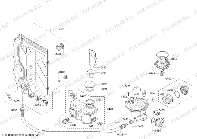 Схема №6 SMU46KS03E SilencePlus с изображением Силовой модуль запрограммированный для посудомойки Bosch 12018398