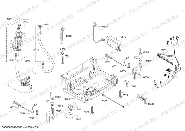 Взрыв-схема посудомоечной машины Bosch SMV51E40EU SilencePlus - TP3 - Схема узла 05