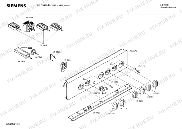 Схема №5 HL53420DK с изображением Стеклокерамика для плиты (духовки) Siemens 00233003