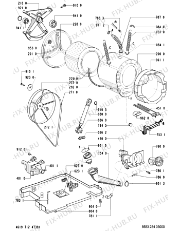Схема №2 WA KO 1300/WS-D с изображением Обшивка для стиралки Whirlpool 481245219757