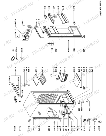 Схема №1 WM1675 A+W с изображением Корпусная деталь для холодильника Whirlpool 480131100777