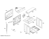 Схема №5 HBA20B450E с изображением Передняя часть корпуса для плиты (духовки) Bosch 00672954